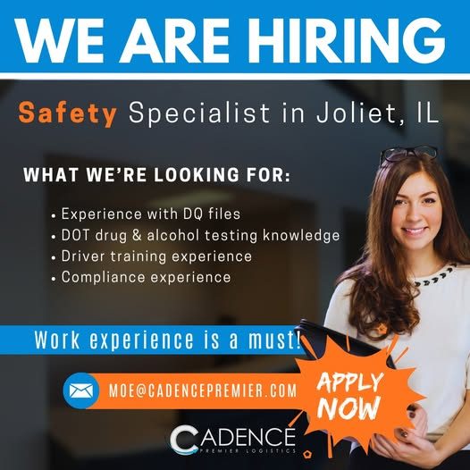 Hiring: Safety Specialist Joliet, IL (Full-time, in-house)