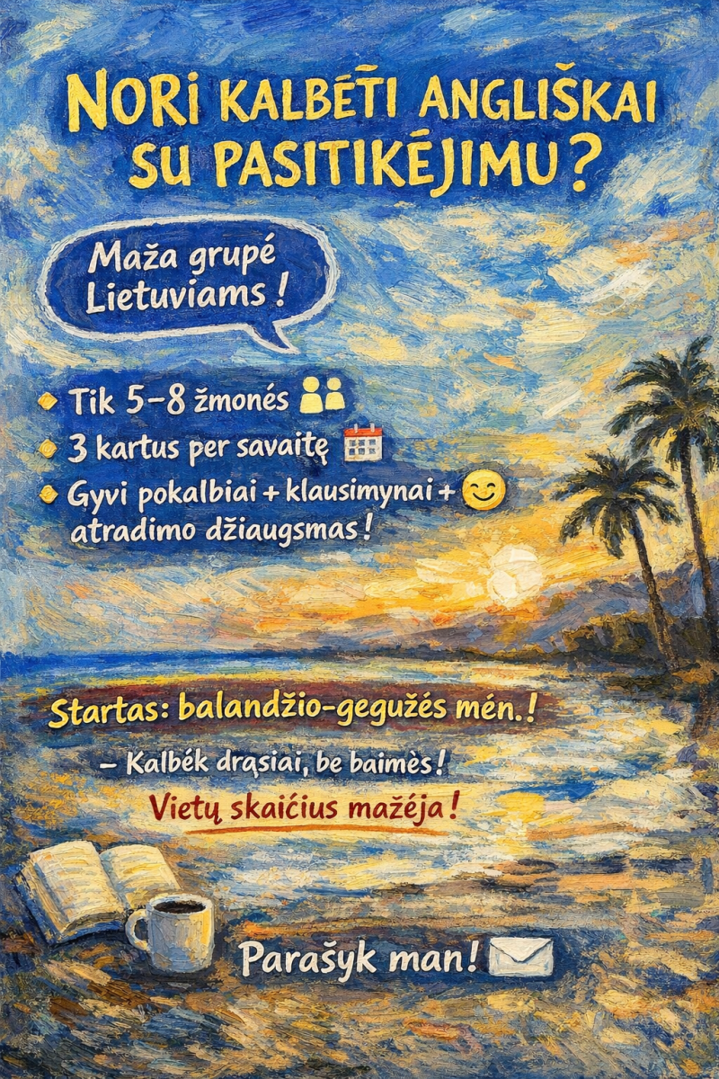 Grupiniai anglų k. kursai 2026