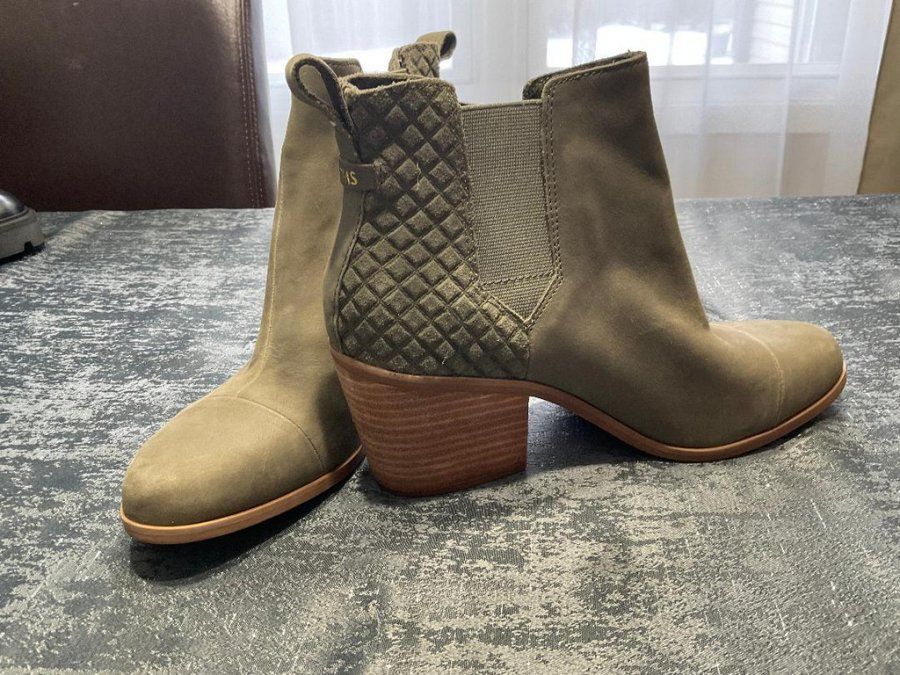 TOMS collection olive ankle boots. NEW