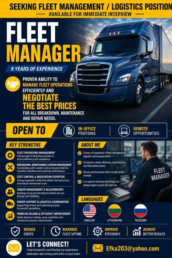 Ie6ko  Fleet management /logistics darbo