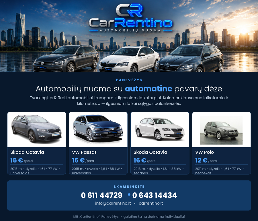 Car rent -every car an automatic