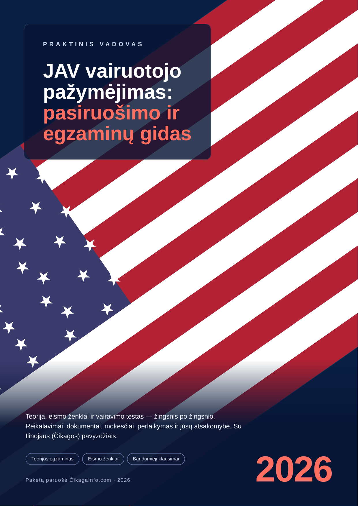 JAV vairuotojo pažymėjimas: pasiruošimo ir egzaminų gidas